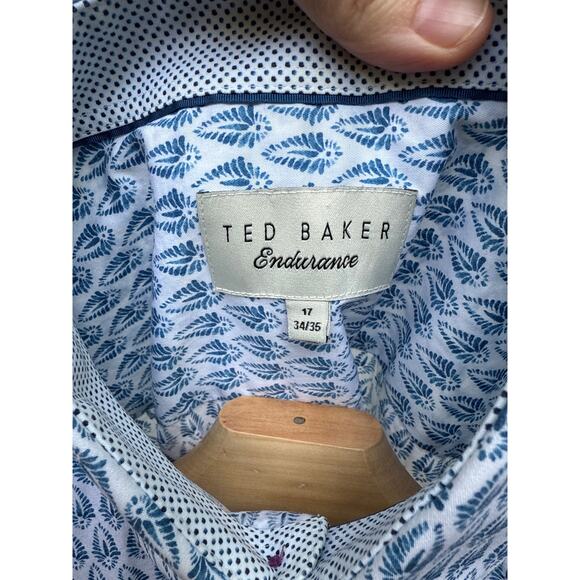 Ted Baker, Men's Button Up, Blue, Size 17, 34/36 - Picture 4 of 8